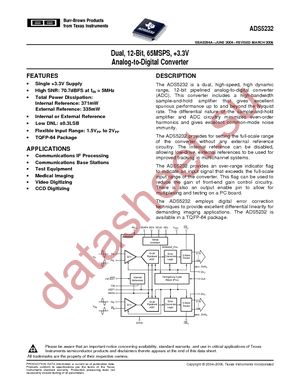 ADS5232IPAGG4 datasheet  